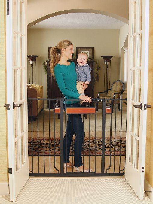 Regalo Home Accents Extra Tall Walk Thru Gate, Hardwood and Steel1